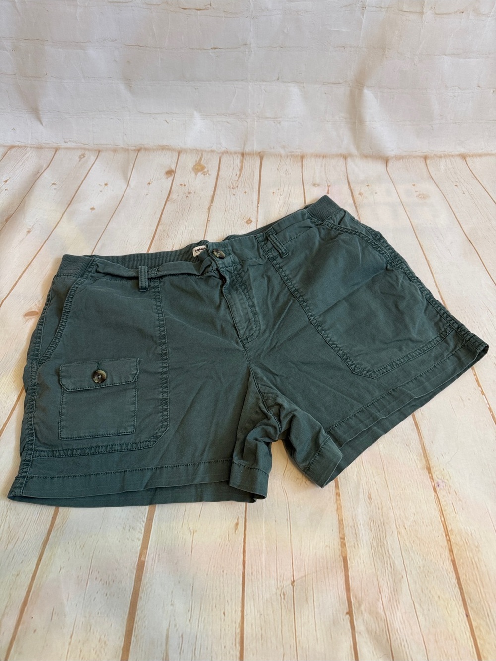 Sonoma Olive Green Stretch Waist 4 Inch Cargo Shorts 18